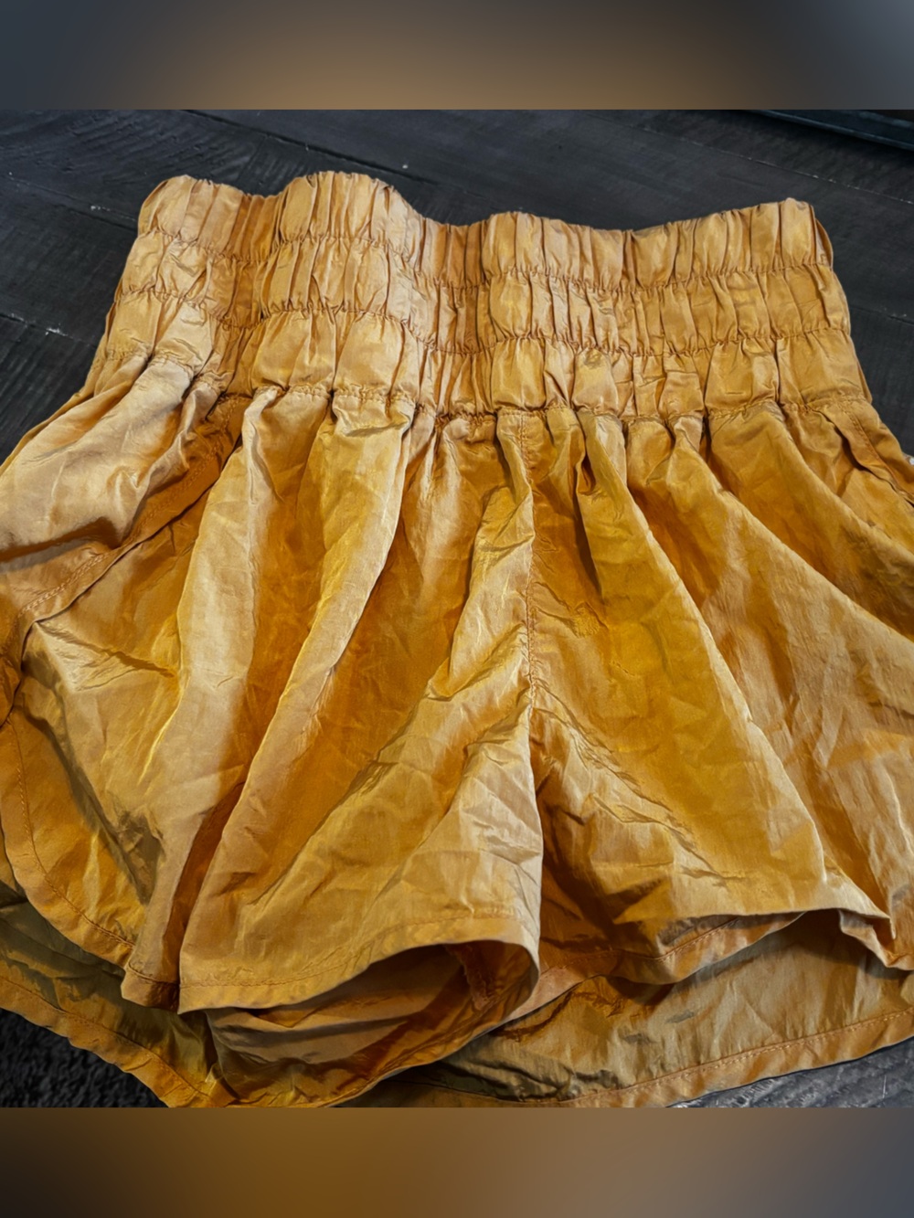Free People High-Waist Shorts in Mustard Yellow - Picture 5 of 5